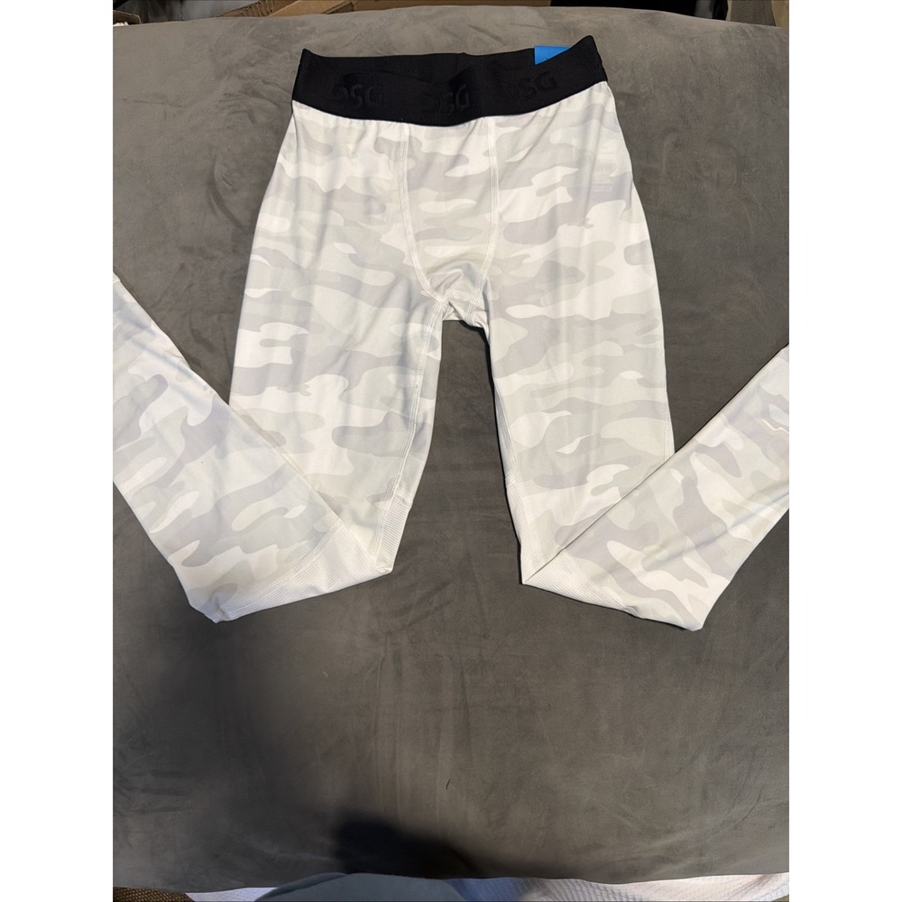 DSG Youth Boys Compression Full Length Tight Legging White Camo Sz XL (18)
